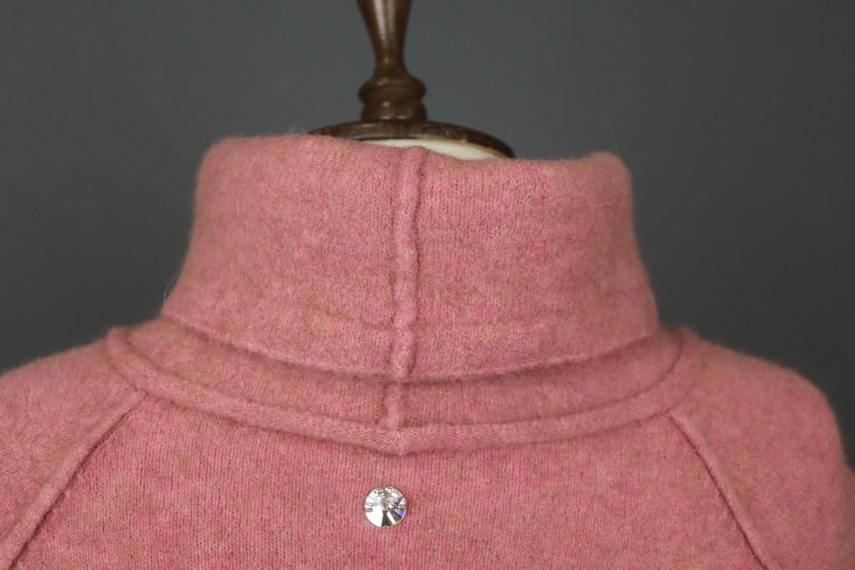 HIGH Pink Wool Tight Knitted Long Sleeve Turtle Neck Pullover Sweater – Size M