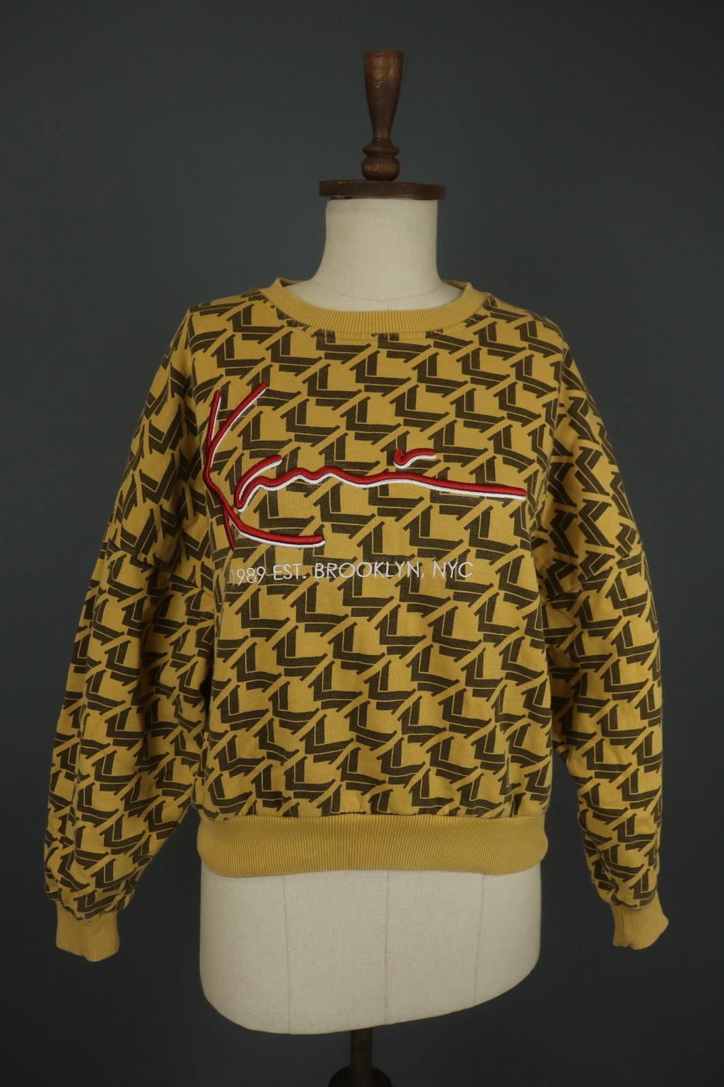 Karl Kani Multi Geometric Fleece Lined Raglan Sleeve Pullover Sweatshirt – Size M