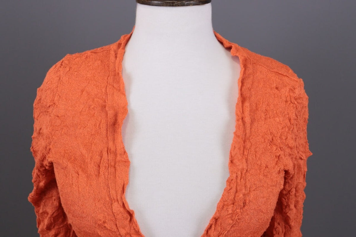 Aventures des Toiles Orange Button Down Long Sleeve Blouse Shirt – Size 38 / S