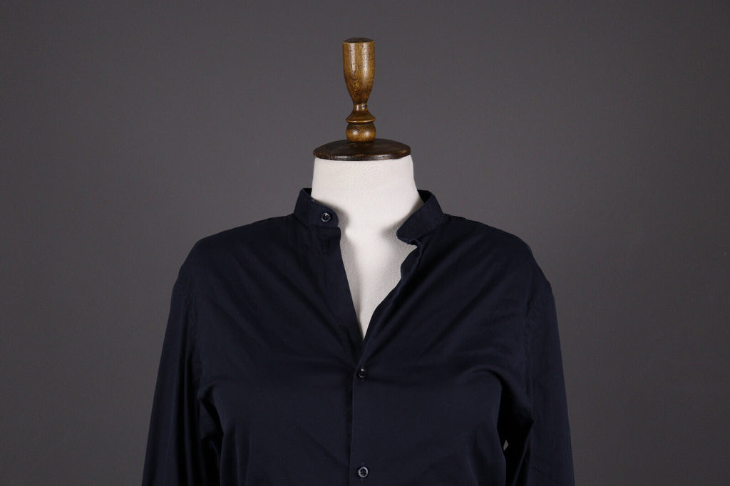 The Kooples Fitted Navy Black Long Sleeve Blouse Shirt – Size M