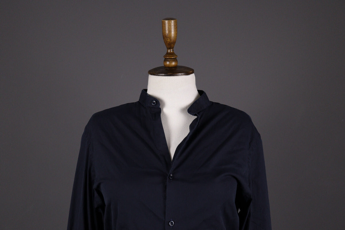 The Kooples Fitted Navy Black Long Sleeve Blouse Shirt – Size M