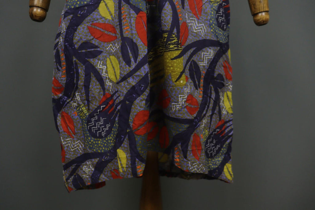 GUDRUN SJODEN Multicolor Printed Round Neck Short Sleeve Sheath Dress – Size XL