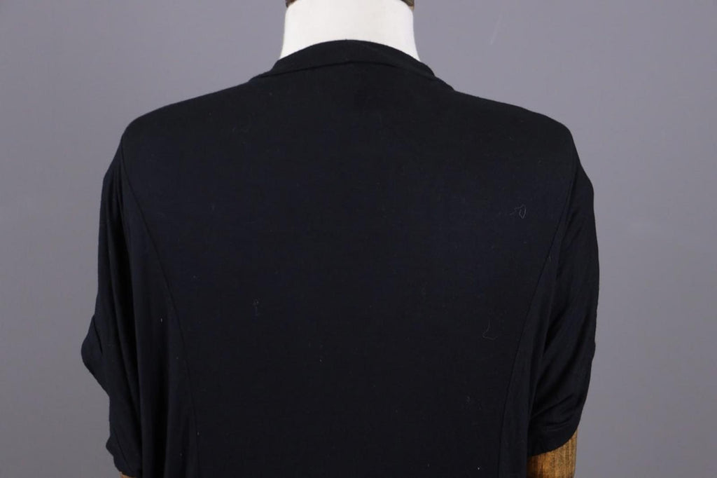 RUNDHOLZ Tunic Top Black Stretch Relaxed Cowl Neck Short Sleeve Pullover – Size L