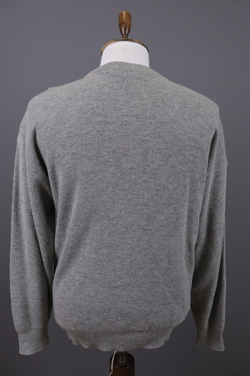 Lacoste Gray Wool Button Down V-Neck Cardigan Sweater – Size 4 / M