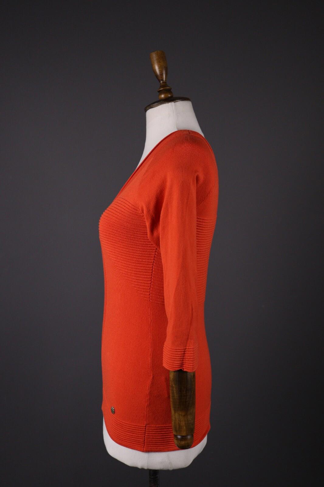 VERSACE COLLECTION Orange Tight Knit 3/4 Sleeve Sweater – Size 44