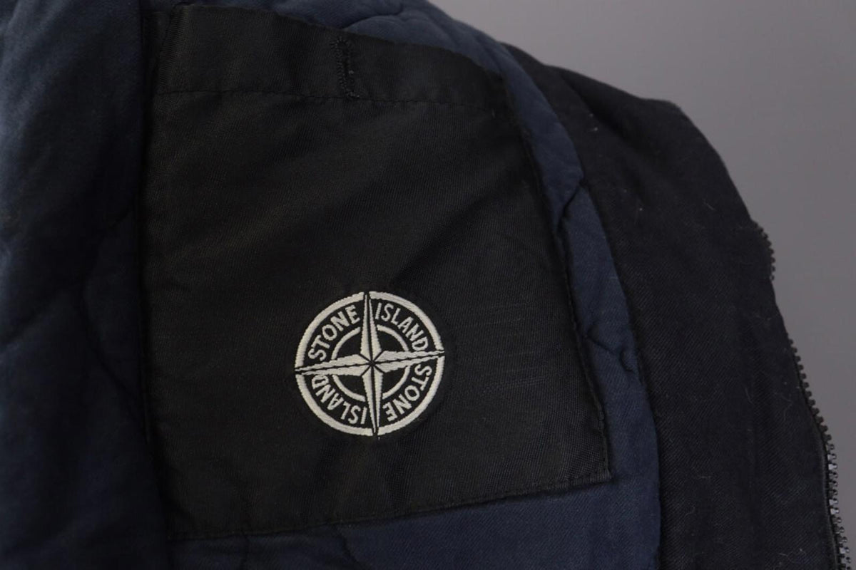 STONE ISLAND Blue Wool Multipockets Cago Hooded Full Zip Jacket – Size L