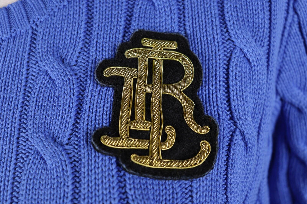 LAUREN RALPH LAUREN Black Label Cable Knit Big Logo Sweater – Size L