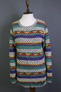MISSONI SPORT Multi Striped Cotton Knitted Long Sleeve Pullover Sweater – Size 44