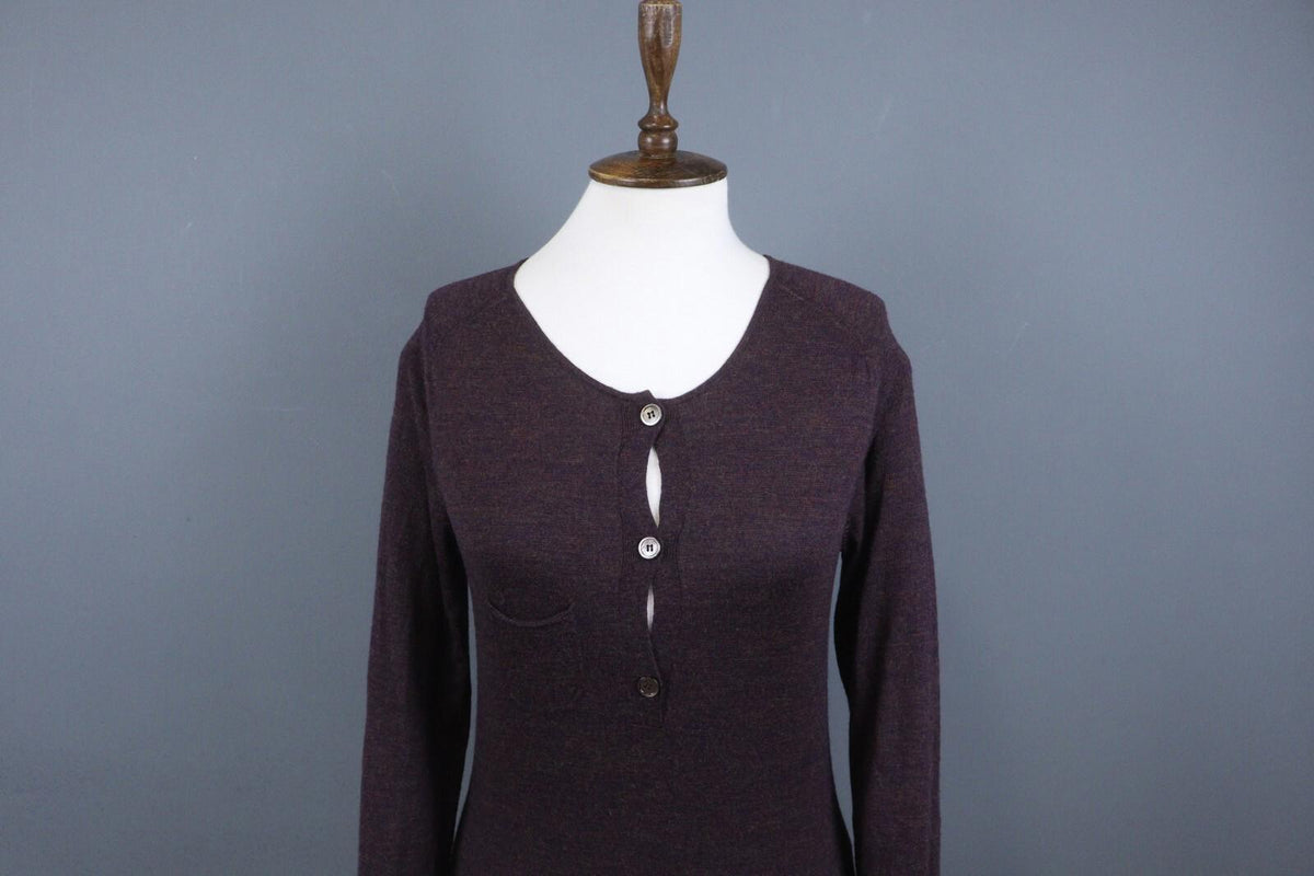 VTG ISABEL MARANT ETOILE Purple Tight Knit Wool Button Front Knit Sweater – Size 2