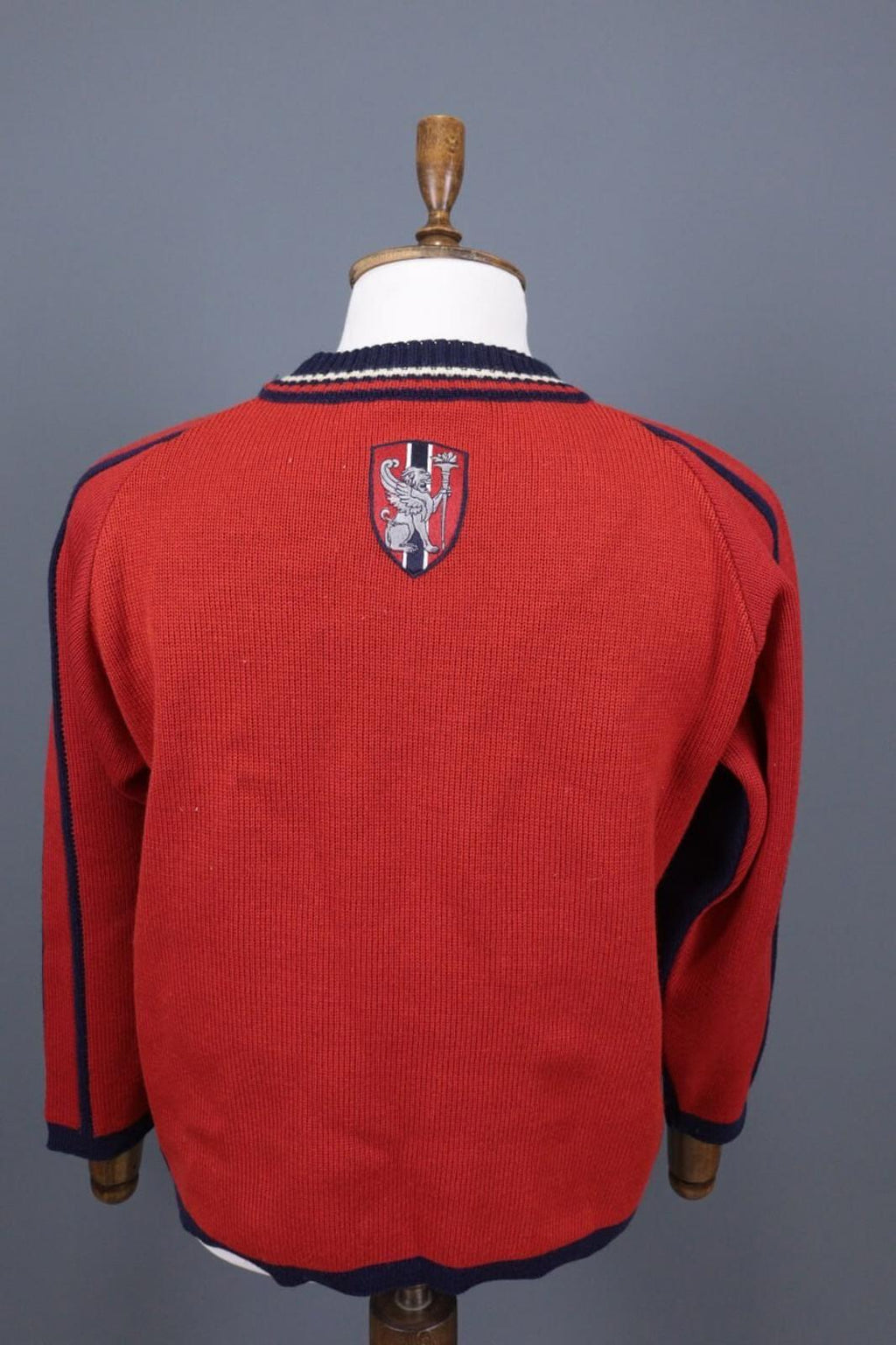 DALE OF NORWAY Blue / Red Colorblock Wool Knit Ski Sweater – Size S