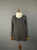 GUDRUN SJODEN Brown Printed Pullover Long Sleeve Top – Women's S