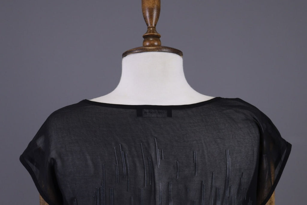 Cop Copine Black Olanko Robe Short Sleeve Summer Mesh Top Shirt – Size 40