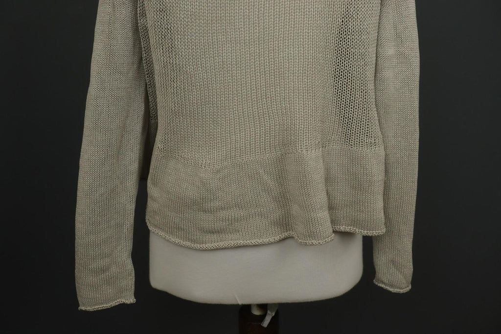 TRANSIT PAR SUCH Tan Open Knit Long Sleeve Round Neck Pullover Sweater – Size 1