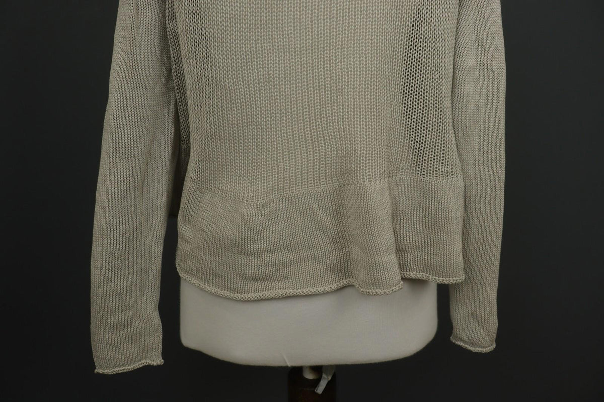 TRANSIT PAR SUCH Tan Open Knit Long Sleeve Round Neck Pullover Sweater – Size 1