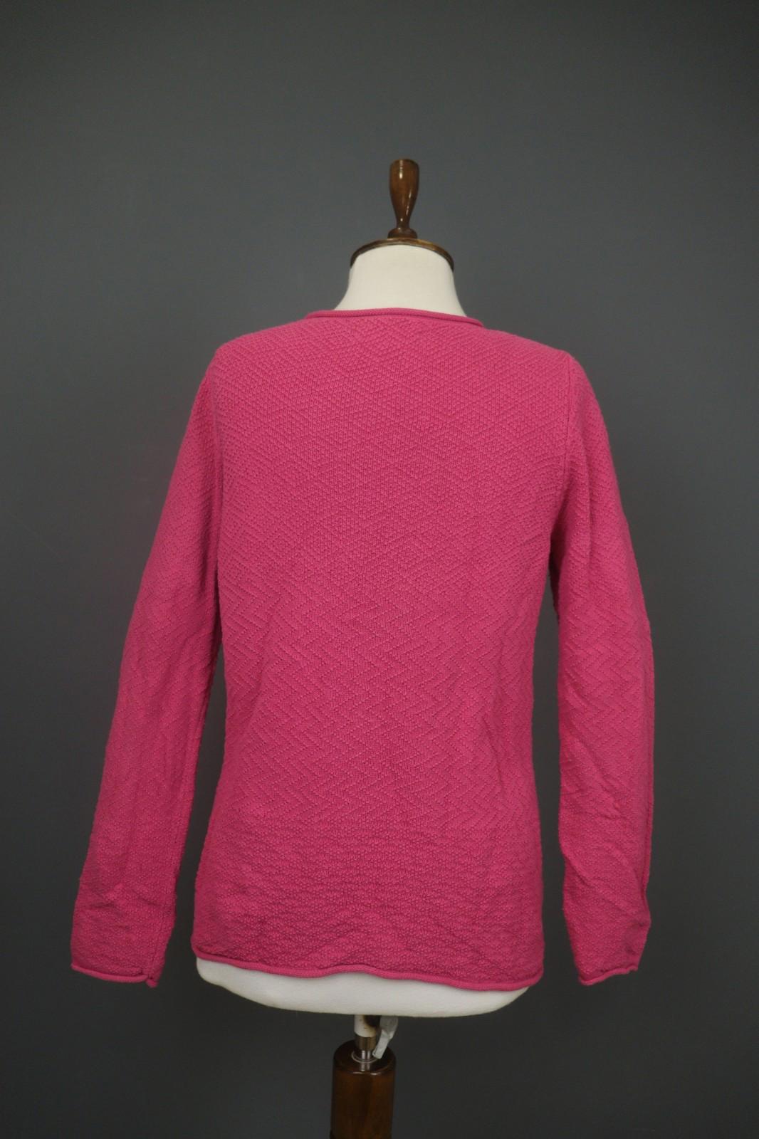 GUDRUN SJODEN Pink Cotton Knitted Long Sleeve Round Neck Pullover Sweater – Size S