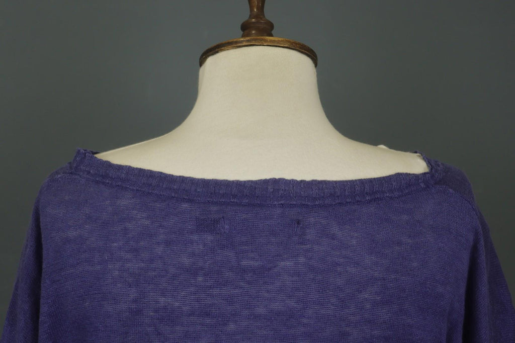 GUDRUN SJODEN Purple 100% Linen Relaxed Fit Round Neck Shift Dress – Size 2XL