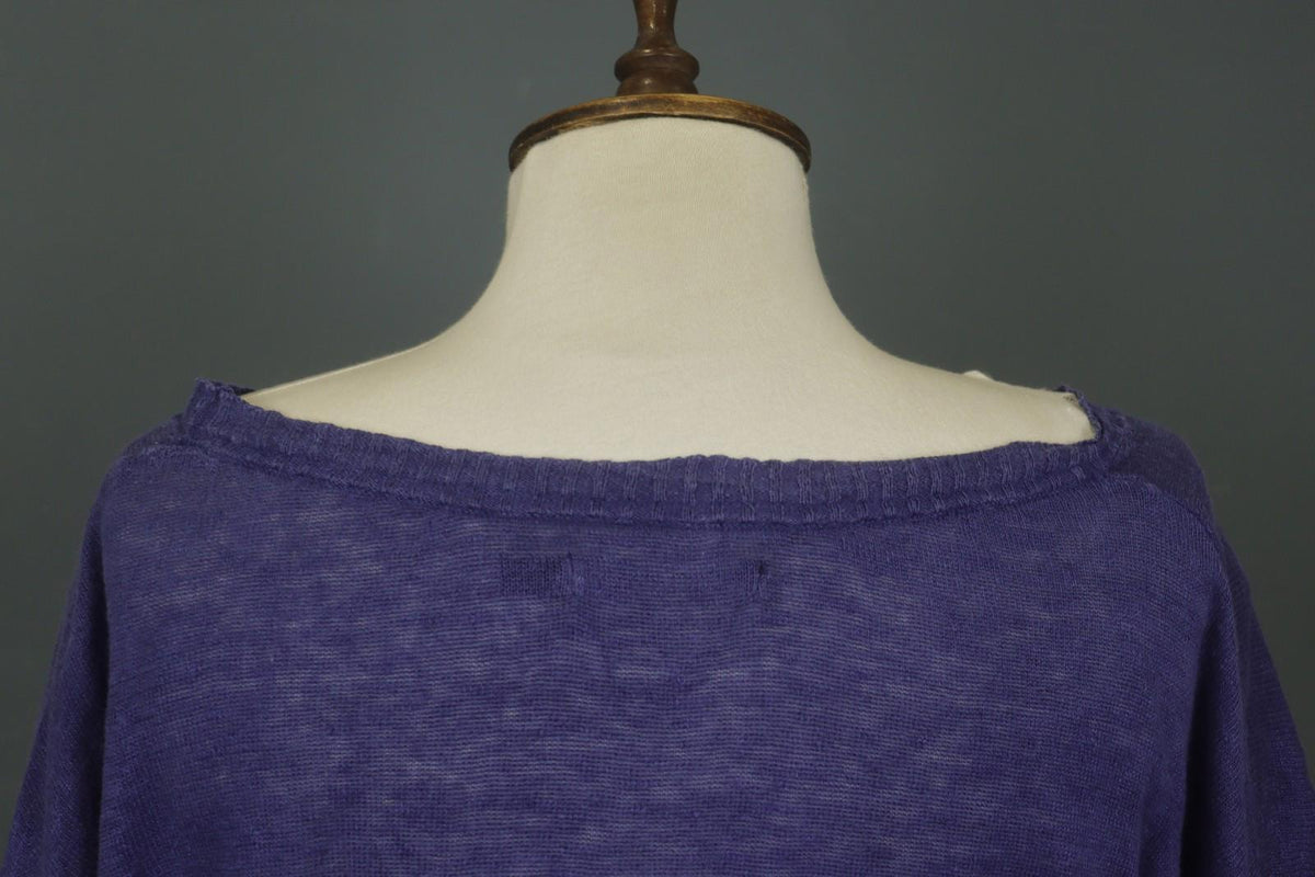 GUDRUN SJODEN Purple 100% Linen Relaxed Fit Round Neck Shift Dress – Size 2XL