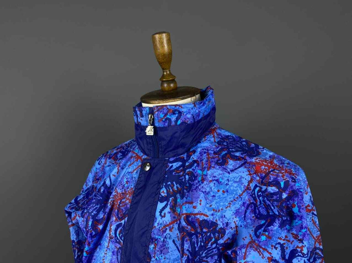 K.WAY PLUS Blue Zip Up Waterproof Windproof Nylon Rainjacket – Men's M