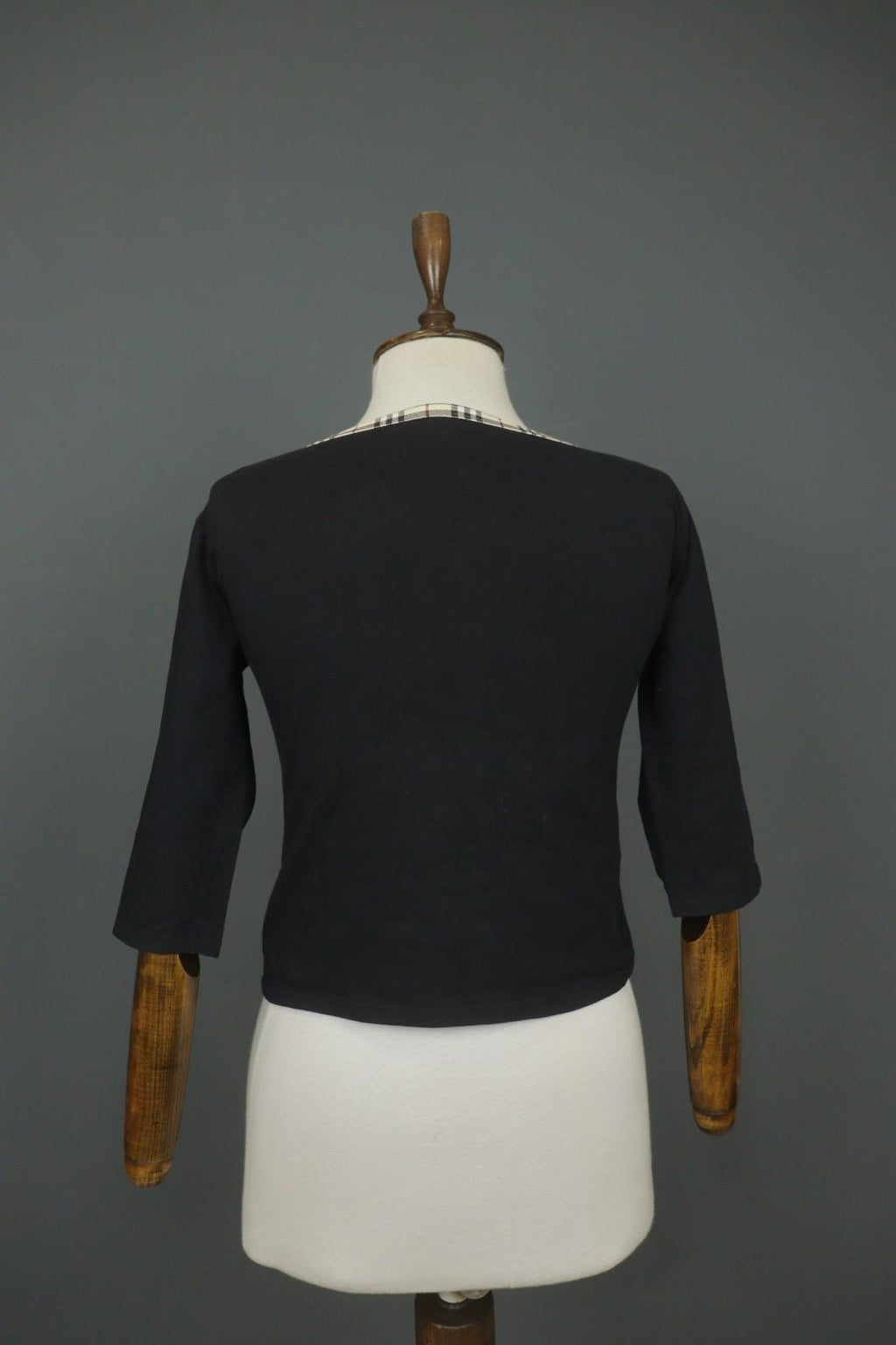 BURBERRY London Black Cotton Long Sleeve Round Neck Pullover Knit Top – Size M