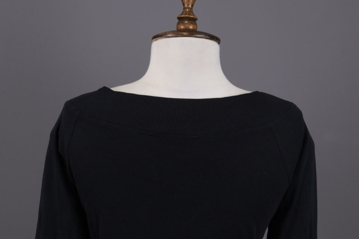 Lauren Ralph Lauren Black Leather Strap Cotton Sweater – Size M