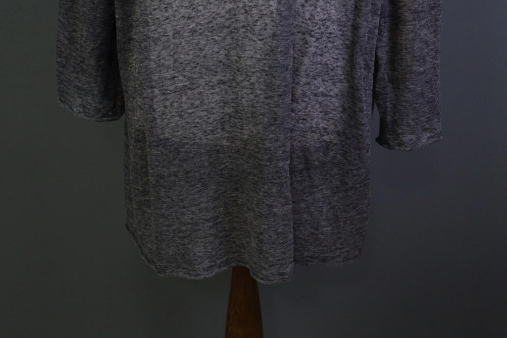 RUNDHOLZ Gray Sheer Lagenlook Relaxed Long Sleeve Blouse Tunic Dress