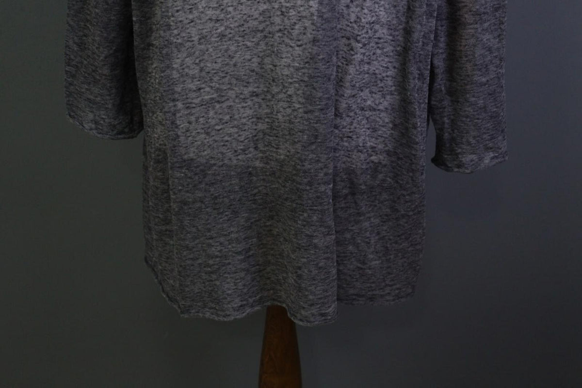 RUNDHOLZ Gray Sheer Lagenlook Relaxed Long Sleeve Blouse Tunic Dress