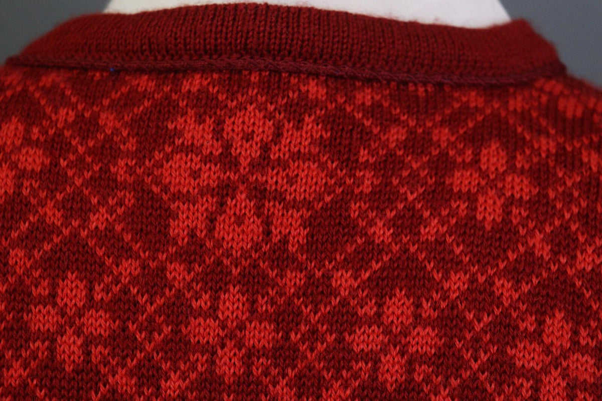 DALE OF NORWAY Red Geometric Wool Knit Button Cardigan Sweater – Size 3