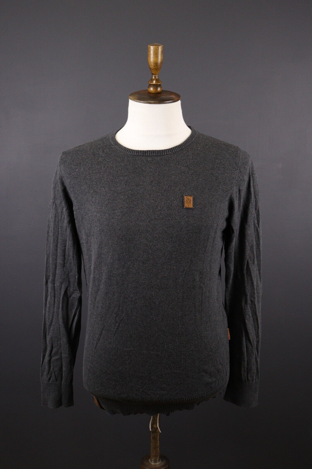 Naketano World Gray Cotton Knit Long Sleeve Sweater – Size L