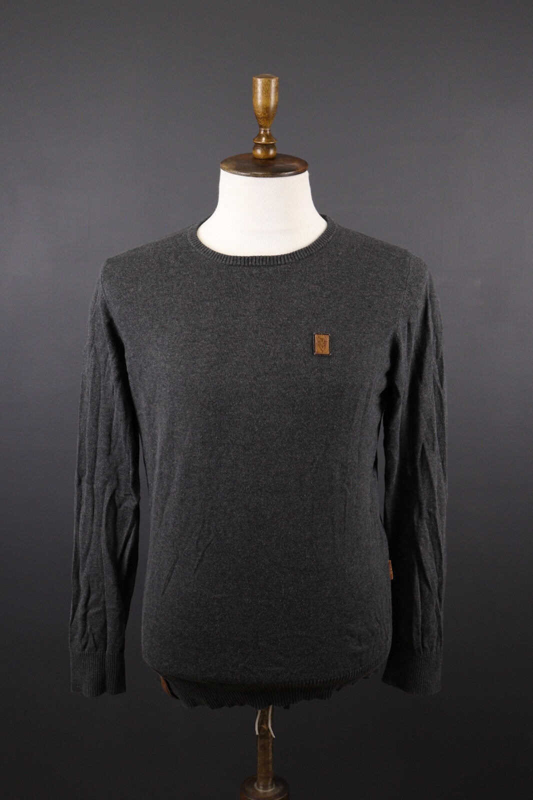 Naketano World Gray Cotton Knit Long Sleeve Sweater – Size L