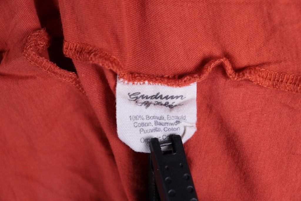 GUDRUN SJODEN Orange Lagenlook Relaxed Long Sleeve Blouson – Size XL