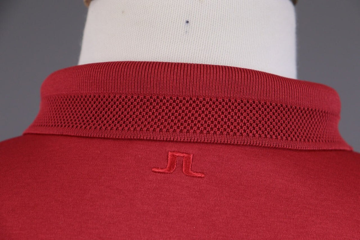 J.Lindeberg Regular Fit Sport Red Short Sleeve Polo Shirt – Size L