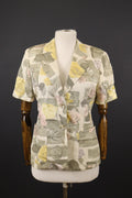 LAUREL by ESCADA Multicolor Floral Silk Linen Lightweight Blazer Jacket – Size M
