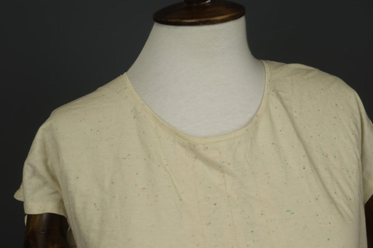GUDRUN SJODEN Multicolor Cotton Pleated Short Sleeve Crew Neck Tank Dress – Size M