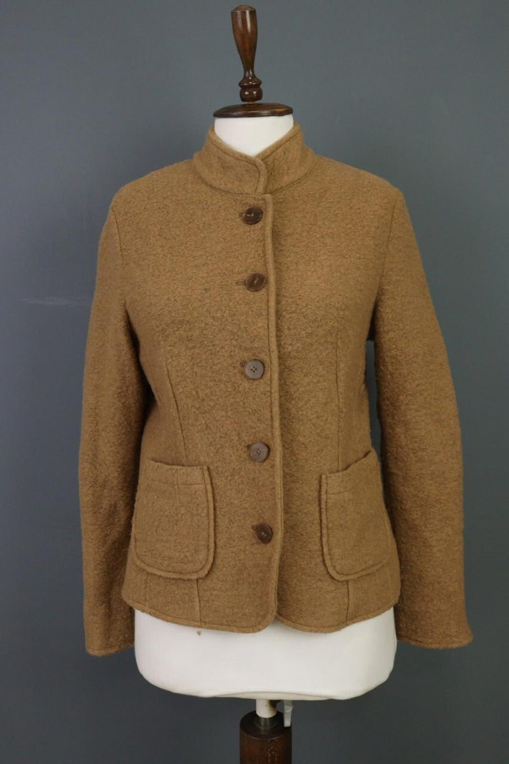 EMILY VAN DEN BERGH Brown Wool Knit Button Blazer Cardigan – Size 40