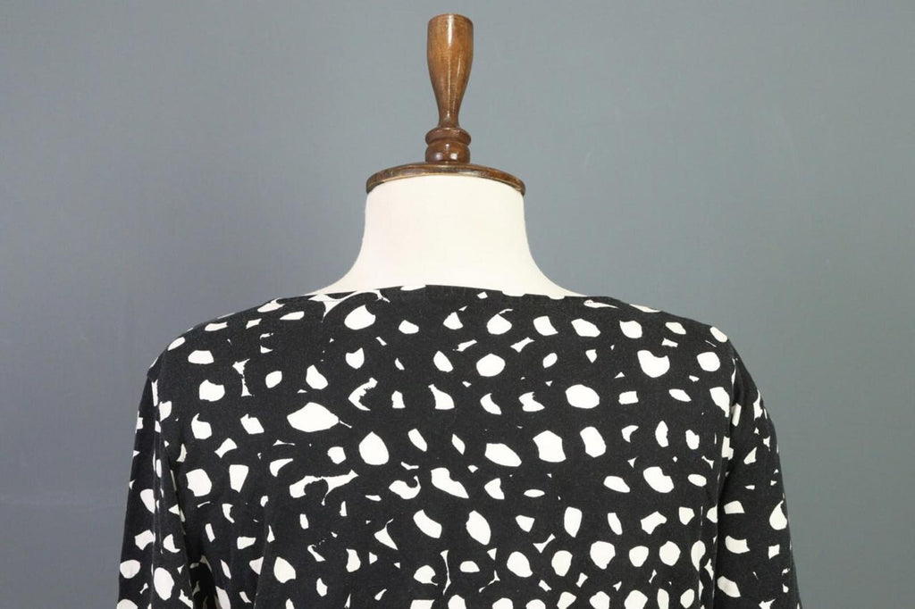 MARIMEKKO Black Printed A-Line Relaxed 3/4 Sleeve Tunic Dress – Size S