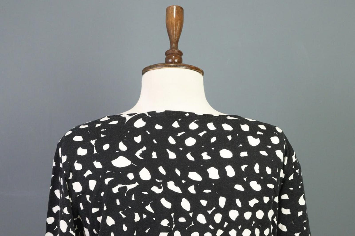 MARIMEKKO Black Printed A-Line Relaxed 3/4 Sleeve Tunic Dress – Size S