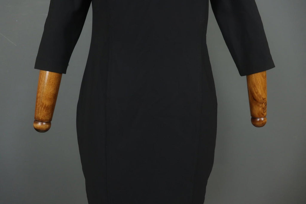 SARAH PACINI Black Long Sleeve Round Neck Pullover Bodycon Dress – Size S / M