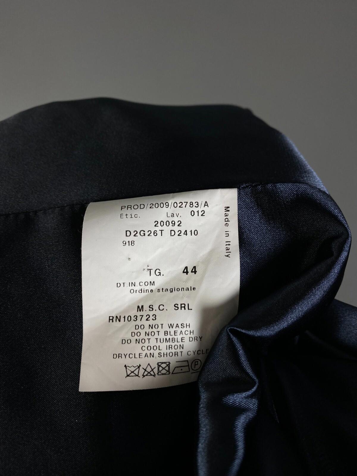 EMPORIO ARMANI Blue Wool Lagenlook Textured Three Button Blazer Jacket – Size 44