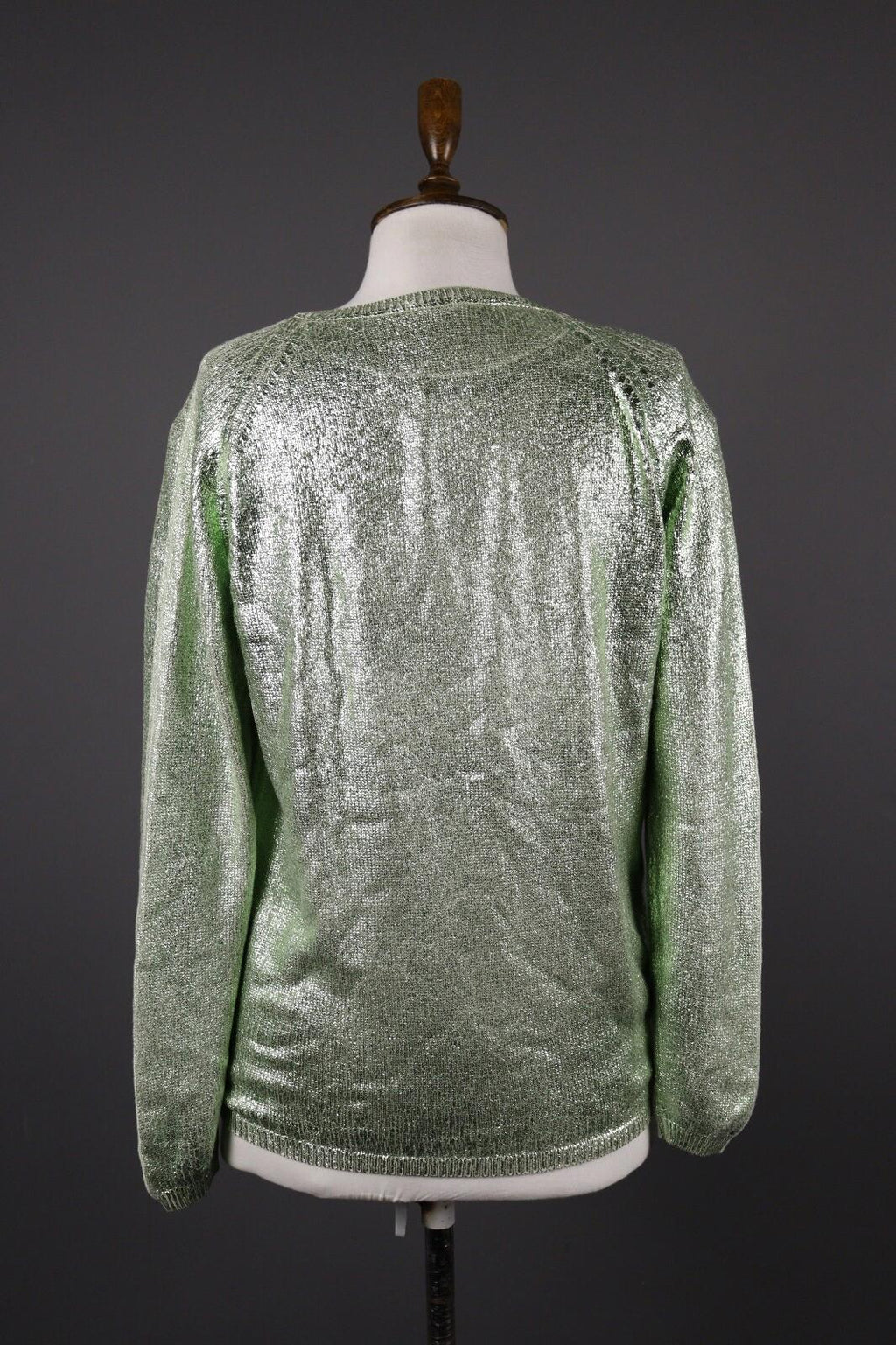 MASSIMO ALBA Green Silk Sequin Long Sleeve Sweater – Size M