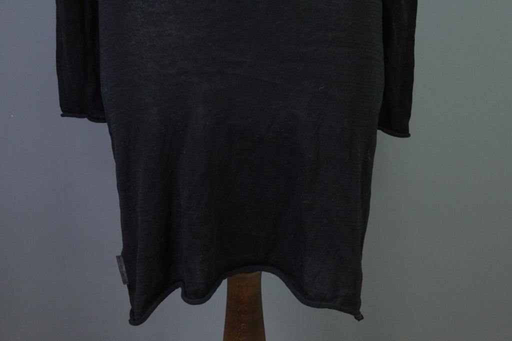 SARAH PACINI Black Knit Mesh Turtle Neck Sweater Midi Dress – Size 1