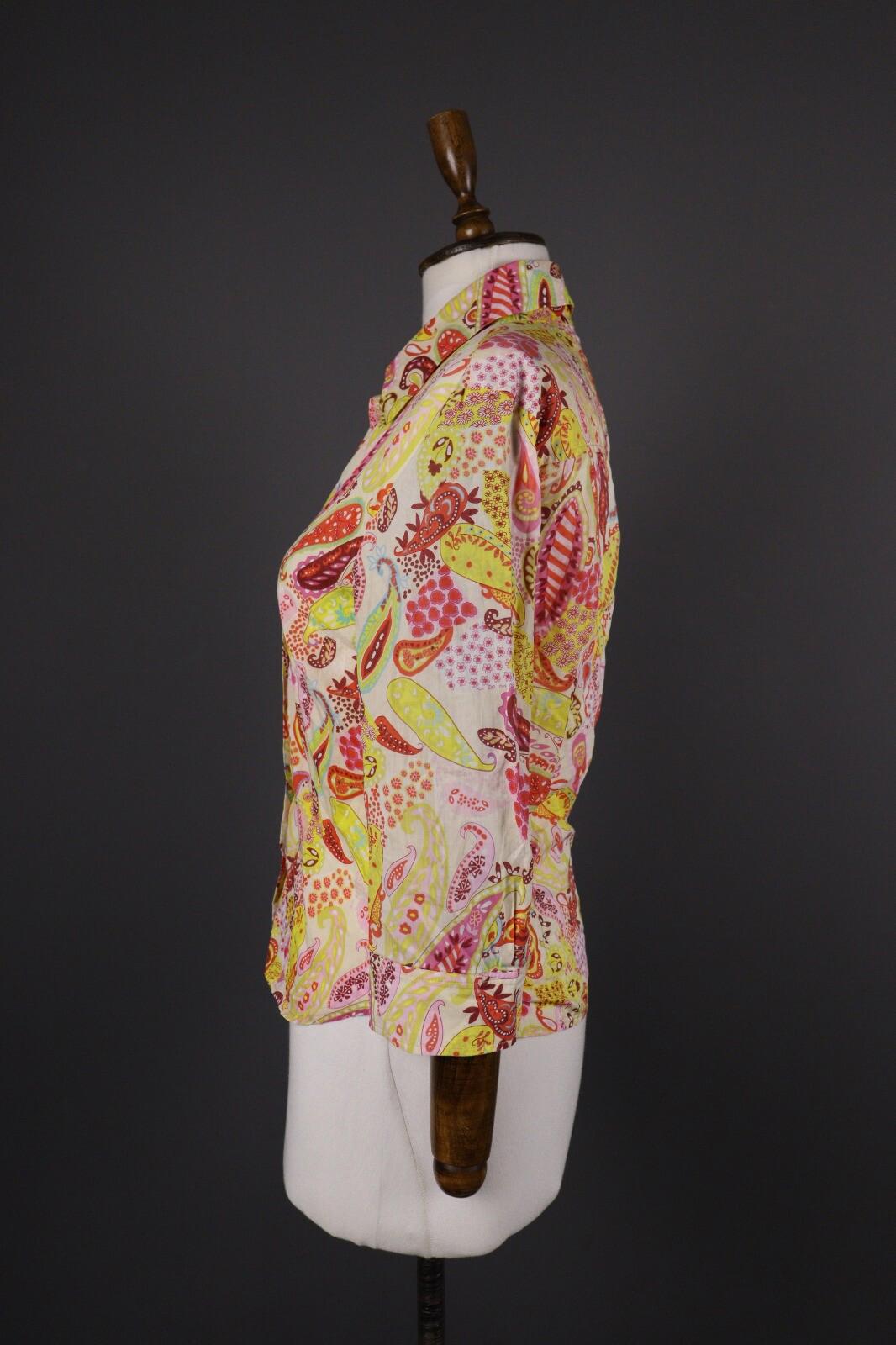 ESCADA SPORT Multicolor Jacquard Paisley Long Sleeve Blouse Shirt – Size 36