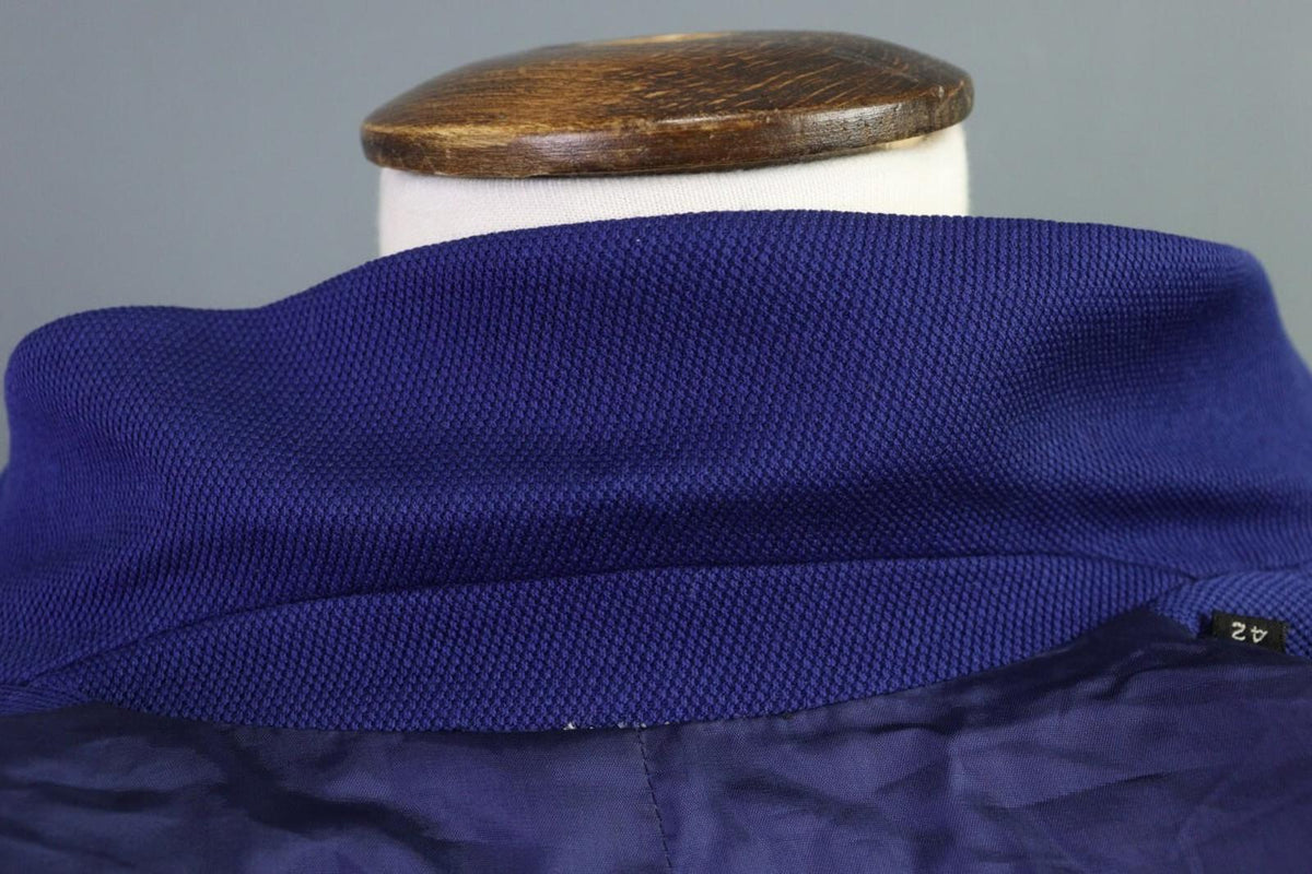 VERSACE CLASSIC V2 Blue Single Breasted Cropped Blazer Coat – Size 42