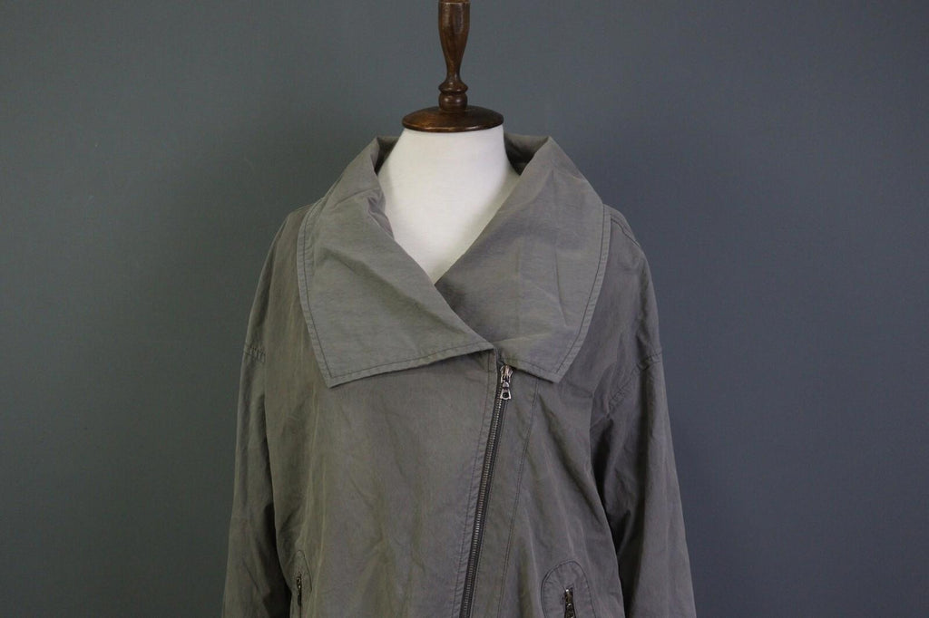 OSKA Gray Long Sleeve Full Zip Collared Pockets Oversized Jacket – Size 1