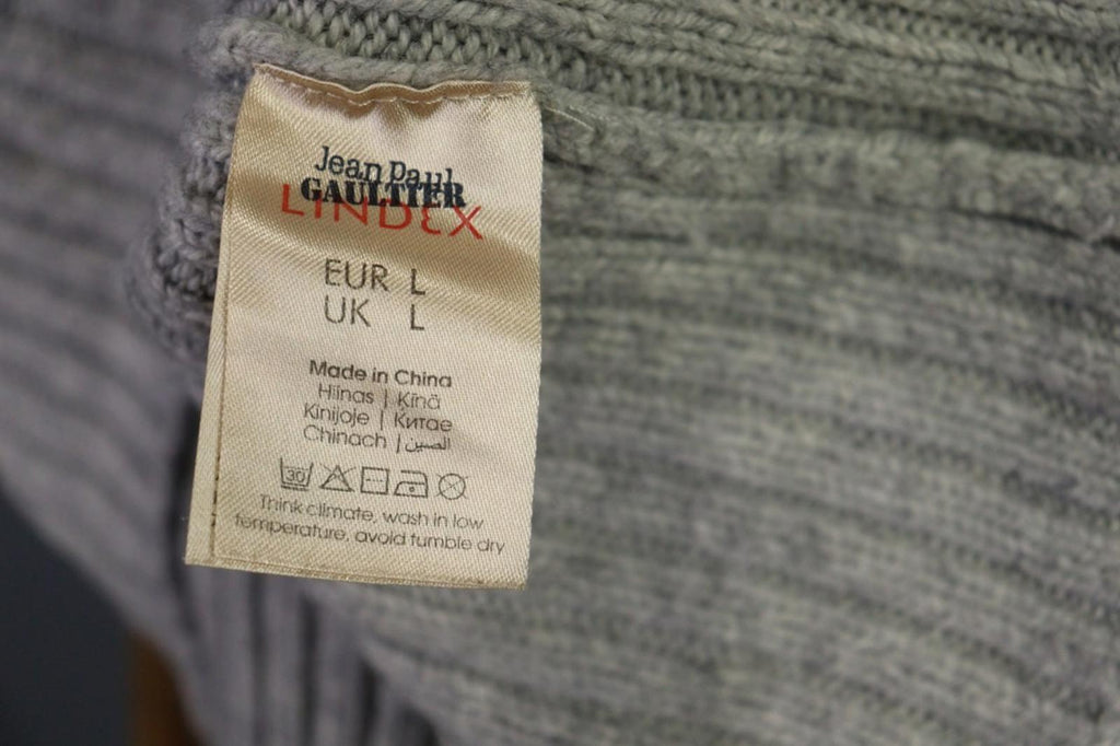 LINDEX Jean Paul Gaultier Gray Turtle Neck Ribbed Sleeve Pullover Sweater – Size L