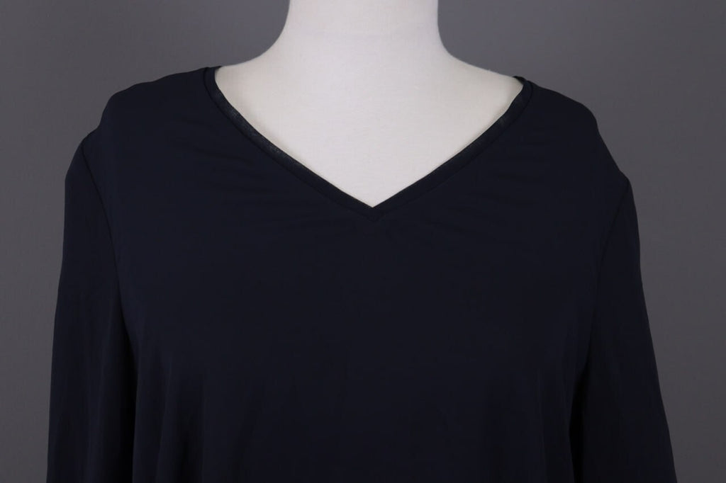 Claudie Pierlot Blue Long Sleeve V-Neck Lagenlook Blouse Shirt – Size 40