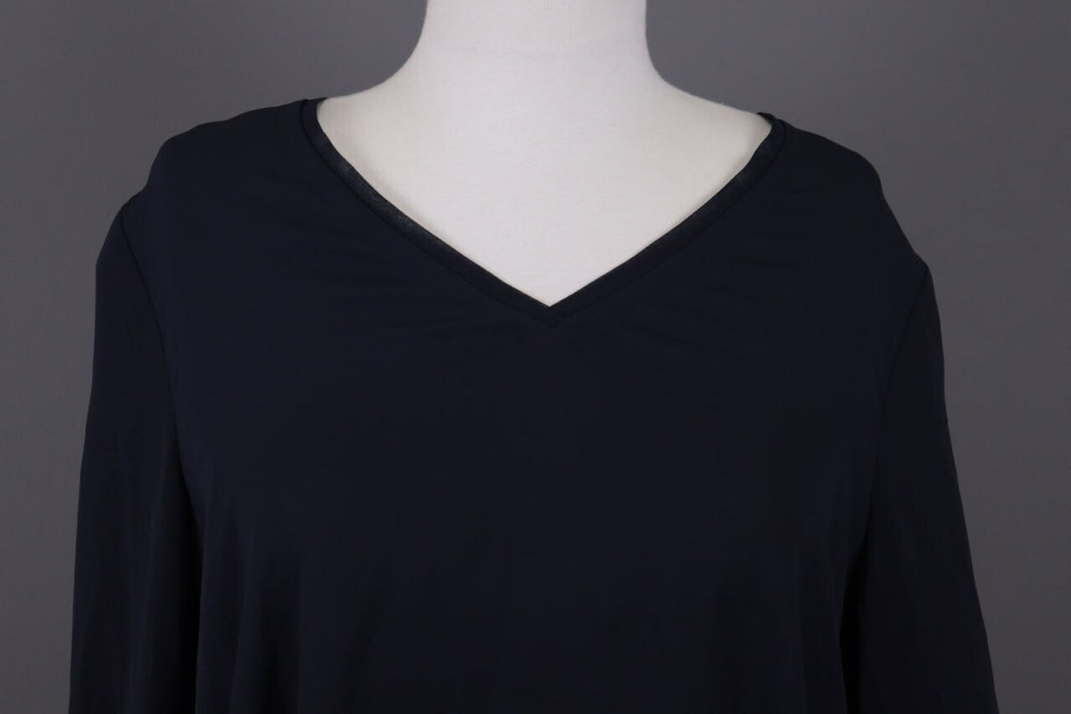 Claudie Pierlot Blue Long Sleeve V-Neck Lagenlook Blouse Shirt – Size 40