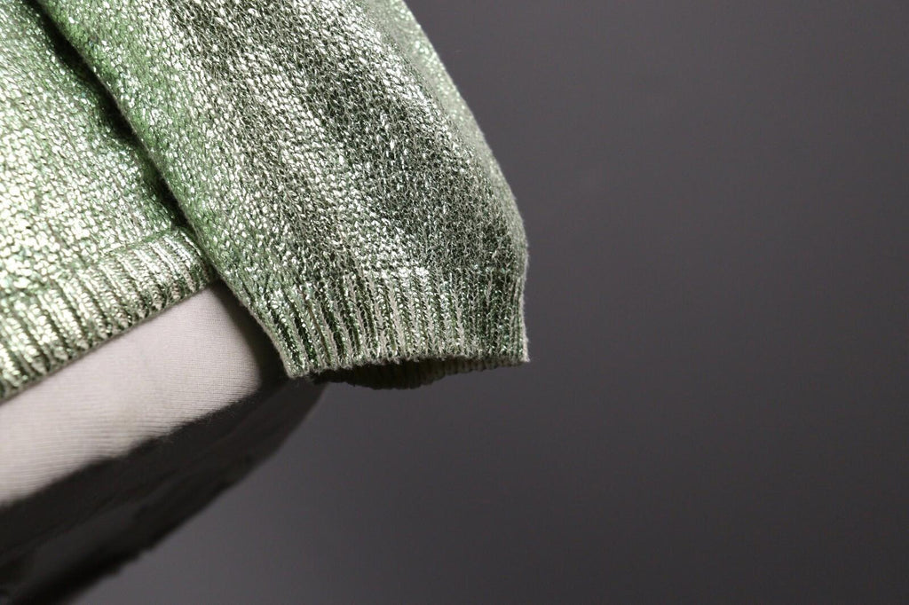 MASSIMO ALBA Green Silk Sequin Long Sleeve Sweater – Size M