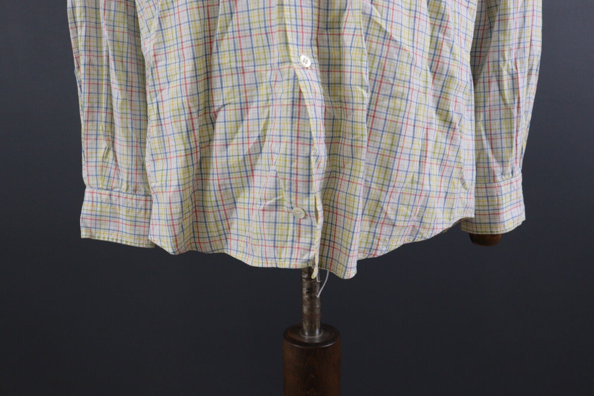 Zegna Sport Soft Multicolor Check Oxford Long Sleeve Button Down Shirt – Size M 3