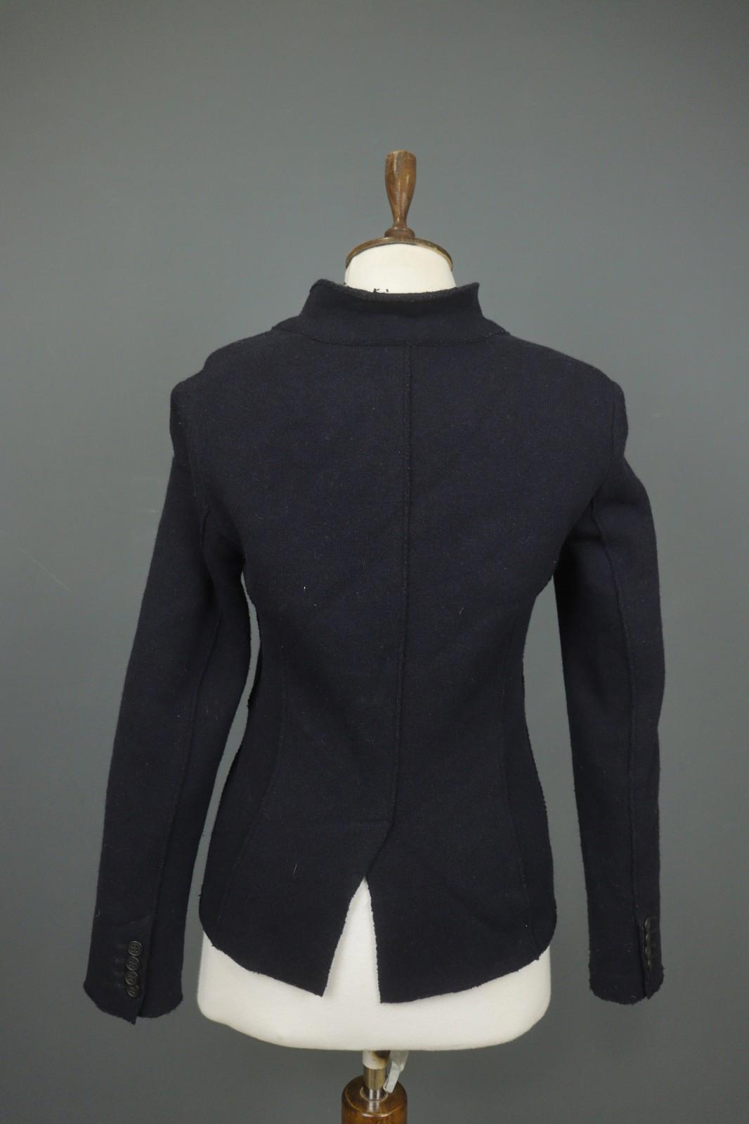 BARENA Black Knit Long Sleeve Patch Pocket Button Front Blazer Jacket – Size 42