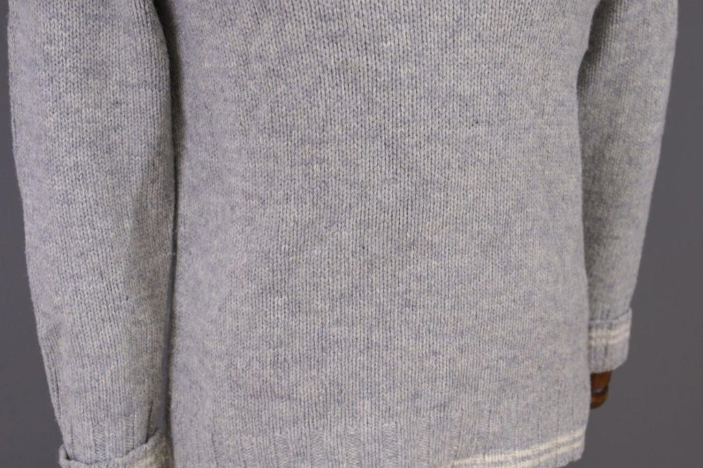 DEVOLD Gray Vintage Fair Isle Turtle Neck Wool Knit Ski Sweater – Size M